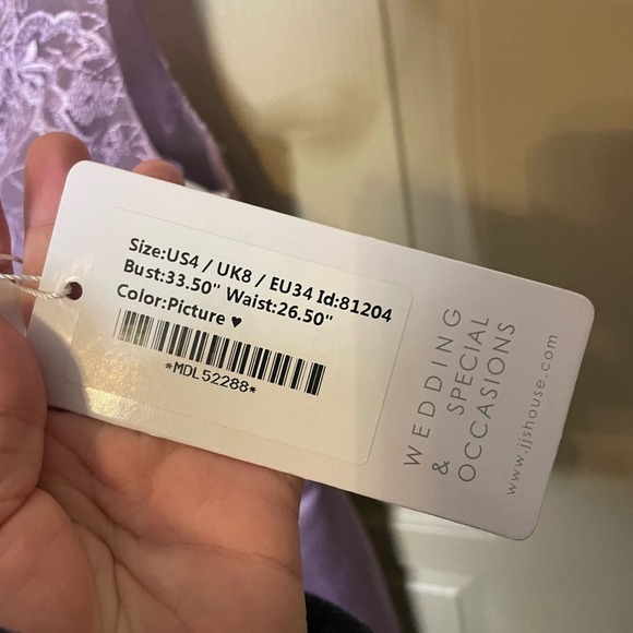 JJ’s House Formal Prom Wedding Dress Purple Size 4 - Picture 7 of 9